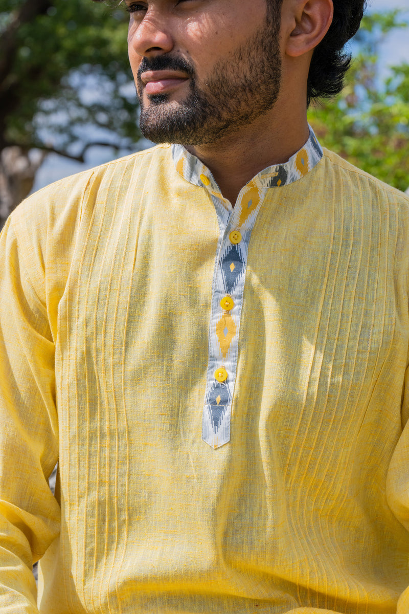 KHADI - DHARA VASTRAM - YELLOW