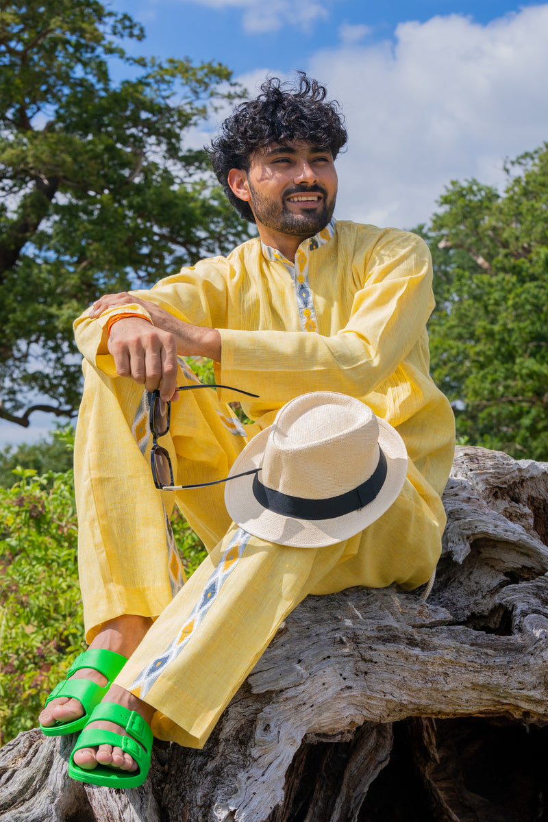 KHADI - DHARA VASTRAM - YELLOW